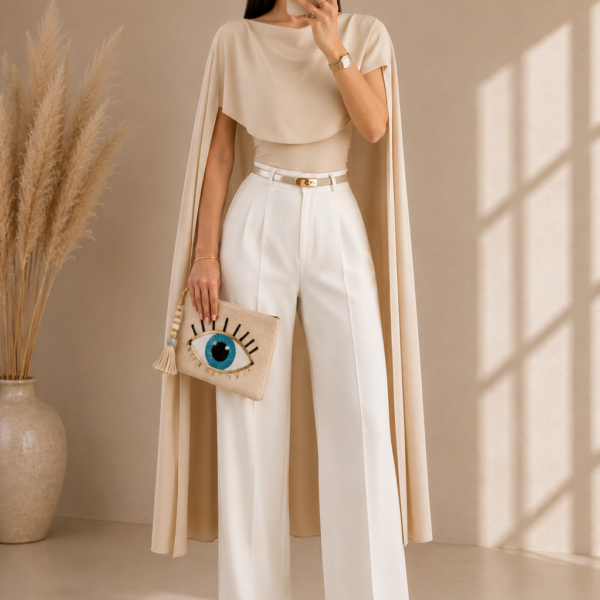 Elegantes Drapiertes Cape-Top