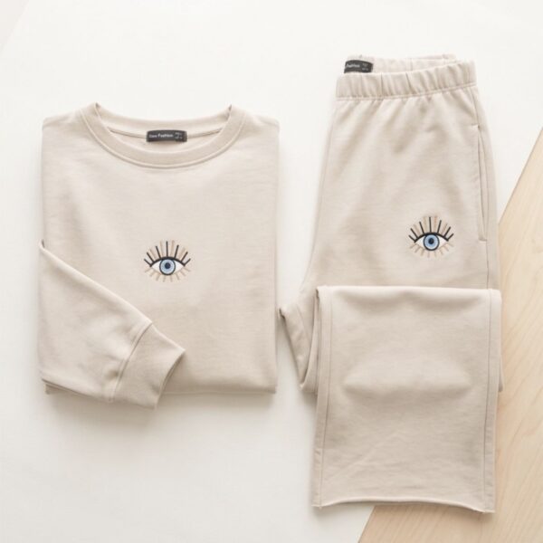 Eigenproduktion Evil Eye Trainingsanzug Beige