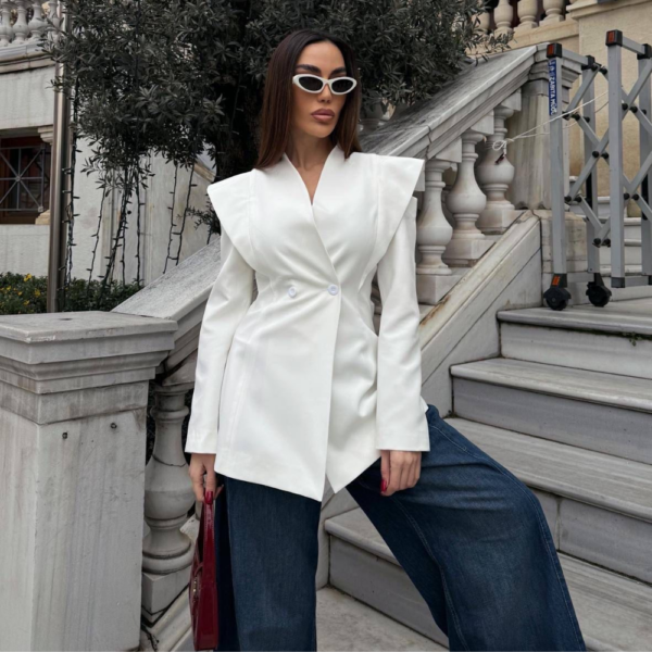 Milano Blazer Detailliert weiss