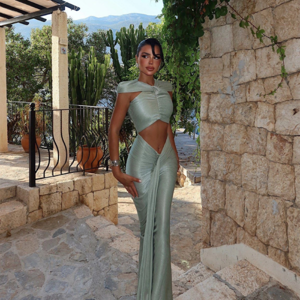 Glamour Drapiertes Maxikleid