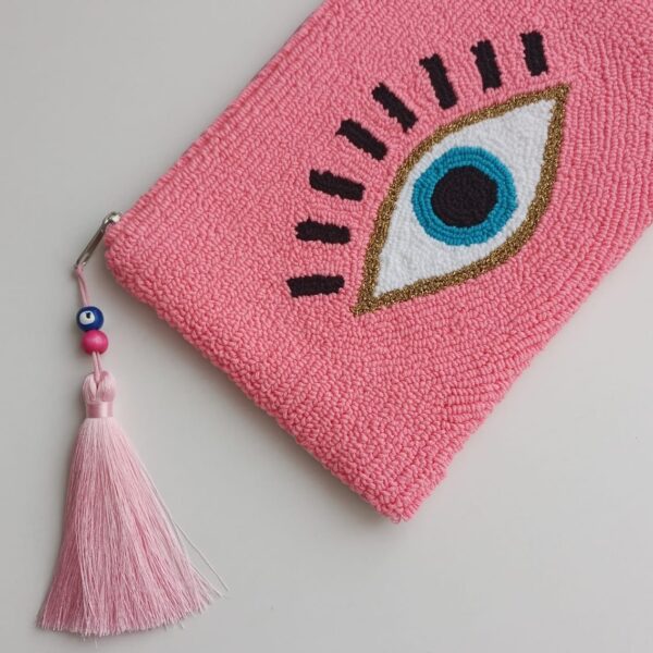 Evil Eye Clutch Tasche Pink