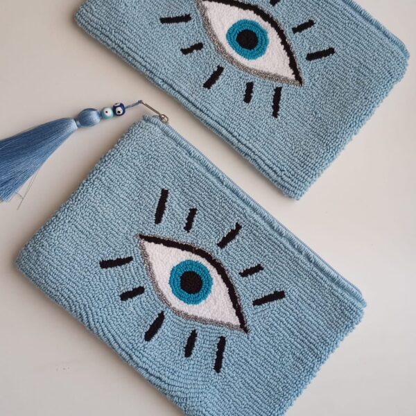 Evil Eye Clutch Tasche Blau