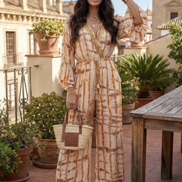 Boho Chic Jumpsuit – Zeitlose Eleganz Beige