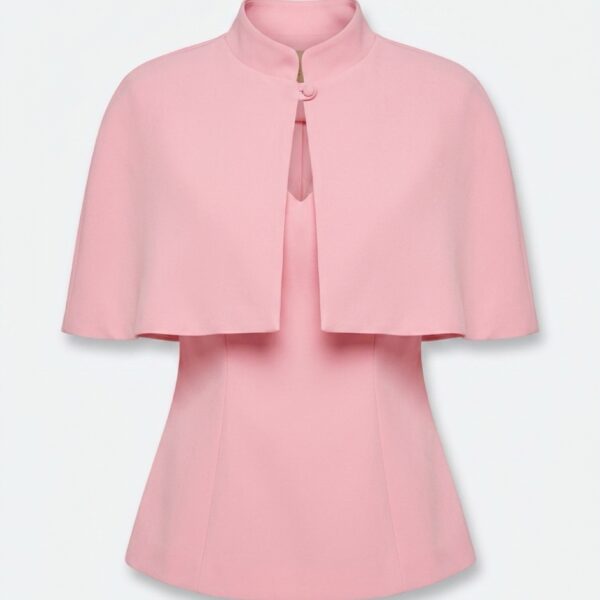 Zweiteiliges Top mit abnehmbarem Schulter-Cape“Rosa
