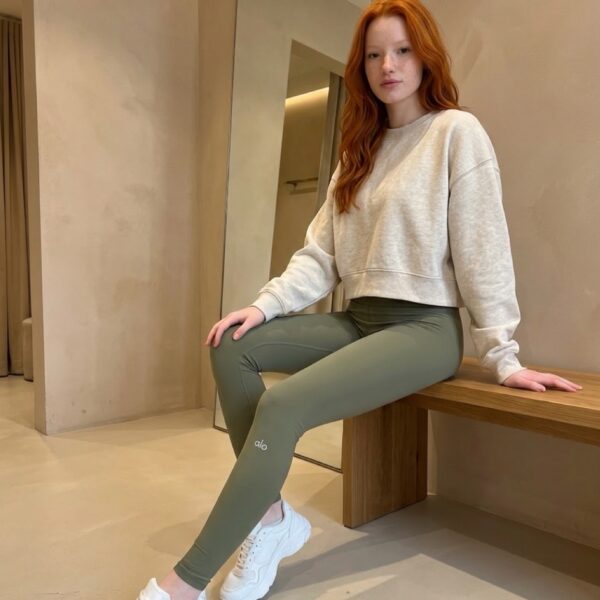 Damen-Leggings in Salbeigrün